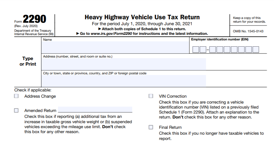  Form 2290 Electronic Filing
